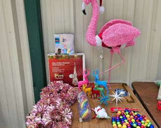 Christmas In July 6 Lighted Pink Flamingo Philips App Controlled Lights Ornaments