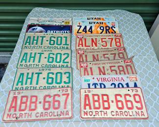 Vintage License Plate Tags