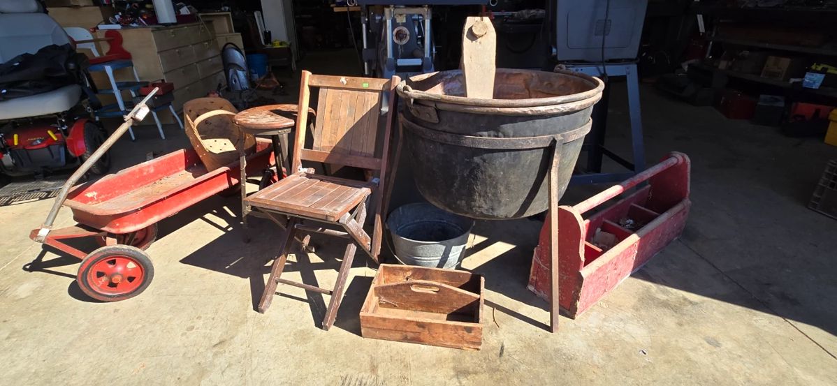 Antique apple butter kettle