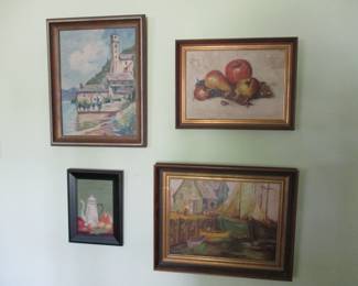
lots of art on the walls 
