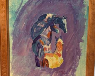 Horses Framed on Canvas