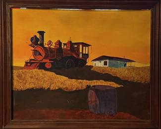 Train Prairie Original Framed