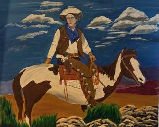 Cowgirl Horse on Canvas