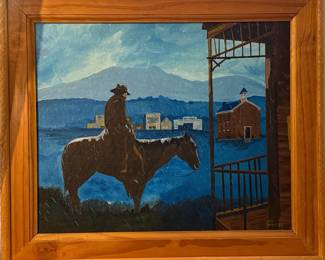 Cowboy Horse Canvas Framed