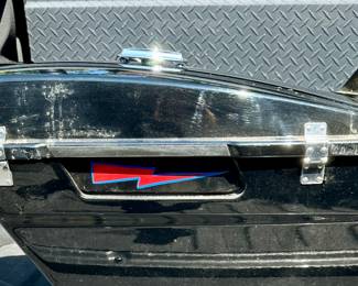 2 Motorcycle Saddlebags with Brackets with pinstriping