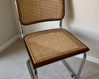Set of 6 Cesca with Tubular Steel Frame and Woven Cane Seat - Some Seats Need Repair. Photo 4 of 6. 