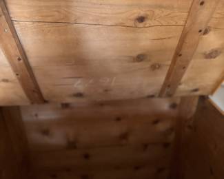 Antique Mike Bell Pine Dough Bin. Measures 29" W x 19" D x 27" H. Photo 4 of 4. 