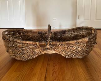 Early 20th Century French Grape Harvest Wicker Basket. Measures 43" L x 18" D. Photo 1 of 4. 