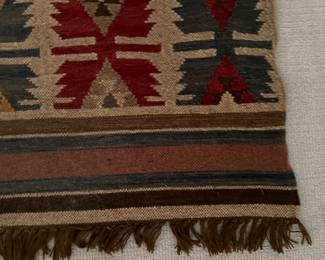 Hand-Woven Kilim Rug. Measures 9' 10" x 8' 2". Photo 3 of 3. 