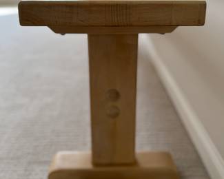 Hand-Carved "White Washed" Oak Bench. Measures 59" x 12" D x 17" H. Photo 3 of 3. 