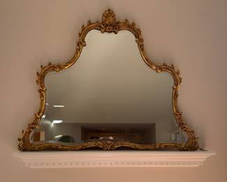 Ornate Gilt Wood Mirror. Measures 56" W x 42" H. Photo 3 of 3. 