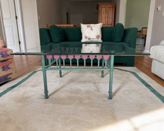 Mid-Century Wrought Iron "Tulip" Frame Coffee Table. Measures 38" x 38" x 17.5" H. Photo 1 of 2. 