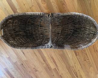 Early 20th Century French Grape Harvest Wicker Basket. Measures 43" L x 18" D. Photo 3 of 4. 