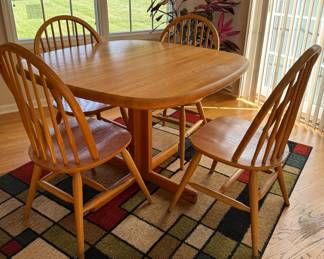 Mid-Century 5-Piece Dining Set. Table Measures 40" x 40". Chairs Have 17" Seat Height. Photo 1 of 6. 