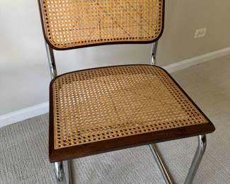 Set of 6 Cesca with Tubular Steel Frame and Woven Cane Seat - Some Seats Need Repair. Photo 5 of 6. 