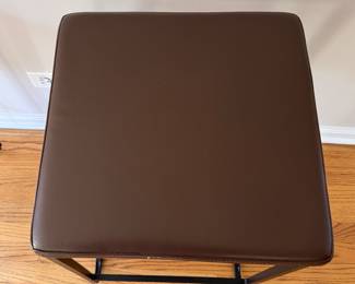 Pair of Room & Board Metal & Leather Counter Stools. Each Measures 15" x 15" x 24" H. Photo 2 of 2. 