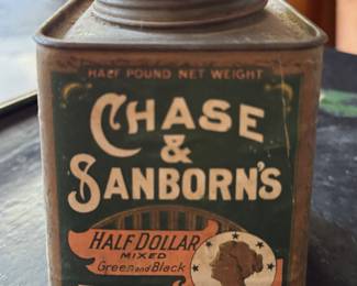 Chase & Sanborn's Half Dollar Mixed Tea Tin. Photo 1 of 3. 