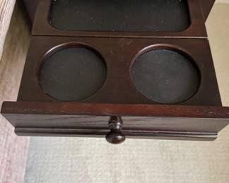Side Table with Pull Out Drink Tray and Media Storage. Measures 15" W x 22" D x 24" H. Photo 2 of 4. 