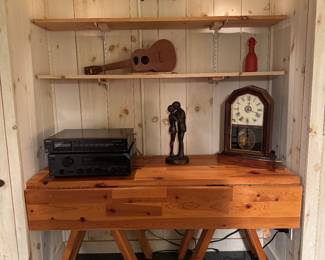 Mid-Century Drop Leaf Console Table. Measures 55" W x 21" D with Two 9" Leaves. Measures 28" H. 