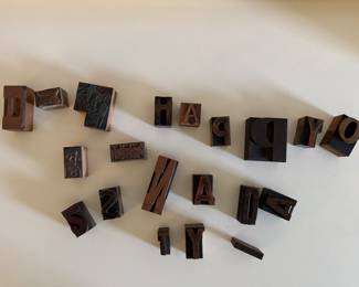 Vintage Letterpress Printing Blocks.