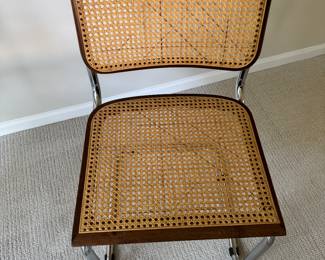 Set of 6 Cesca with Tubular Steel Frame and Woven Cane Seat - Some Seats Need Repair. Photo 6 of 6. 