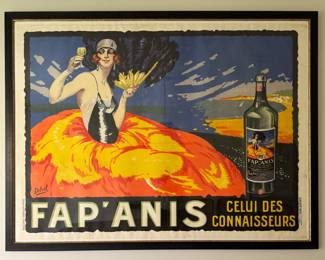 Original Fap' Anis Advertising Poster. Measures 64" x 48"; 68" x 52" Overall. Photo 1 of 3. 
