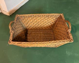 Vintage French Woven Market Basket. Measures 20" x 30" x 14" H. Photo 2 of 2. 