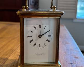 Tiffany & Co. Brass Carriage Clock. 