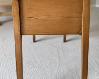 Antique Pine Welch Writing Desk Sourced From Mike Bell, Inc. with Brass Pulls. Measures 33" W  x 21" D x 30" H. Photo 3 of 8. 