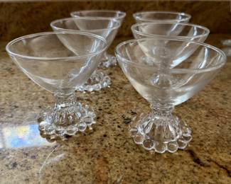 Set of 6 Anchor Hocking Berwick Clear Sherbet Glasses. 