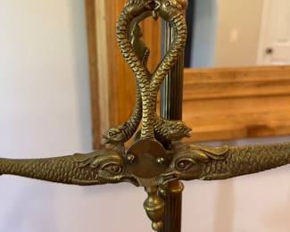 Brass Balance Scale with Dolphin Detailing. Photo 4 of 4. 