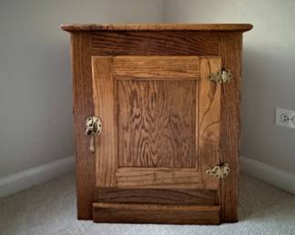 Solid Oak Ice Box Converted to Cabinet. Measures 22" W x 17" D x 25" H. Photo 1 of 3. 