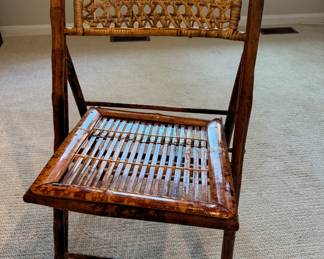 Vintage Burnt Bambo Bistro Chair. 