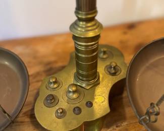 Brass Balance Scale with Dolphin Detailing. Photo 2 of 4. 