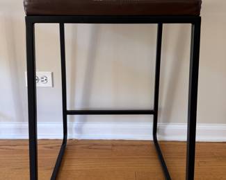 Pair of Room & Board Metal & Leather Counter Stools. Each Measures 15" x 15" x 24" H. Photo 1 of 2. 