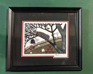 Catherine Grunewald "This Tree is Taken." Measures 8.5" x 7"; 14.5" x 11.5" Overall.