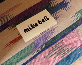 Pair of Mike Bell Club Chairs Upholstered in a Southwest IKAT Fabric. Each Measures 34" W x 38" D. Photo 5 of 5. 