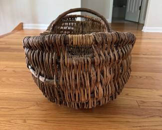 Early 20th Century French Grape Harvest Wicker Basket. Measures 43" L x 18" D. Photo 4 of 4. 