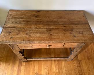 Antique Table with Drawer Sourced from Mike Bell, Inc. Measures 41" x 21" x 27" H. Photo 2 of 2. 