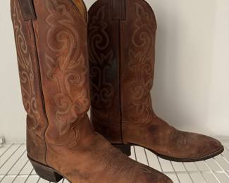 Size 10.5D Justin Leather Cowboy Boots. Photo 1 of 2.