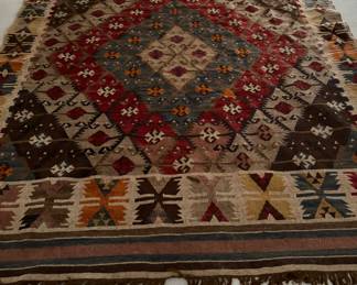 Hand-Woven Kilim Rug. Measures 9' 10" x 8' 2". Photo 1 of 3. 