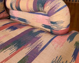 Pair of Mike Bell Club Chairs Upholstered in a Southwest IKAT Fabric. Each Measures 34" W x 38" D. Photo 3 of 5. 