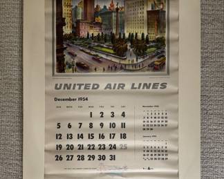 1954 United Air Lines Calendar.