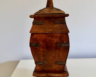 Wood Box with Metal Detailing. Measures 5" x 5" x 13" H. Photo 1 of 2. 