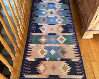 Tribal Hand-Woven Runner. Measures 8' 3" x 2' 7". 