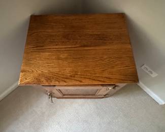 Solid Oak Ice Box Converted to Cabinet. Measures 22" W x 17" D x 25" H. Photo 2 of 3. 