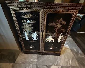 Asian Black w/Jade insets bar 