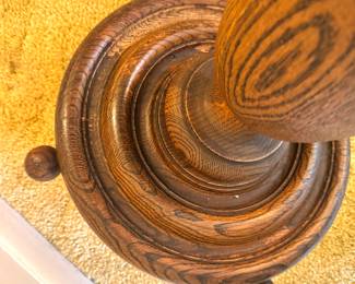 Vintage Oak Plant Stand | Carved Display Pedestal Table, Early 20th Century