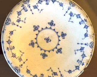 Antique Minton Danish Blue Compote Bowl – 19th Century Transferware Porcelain