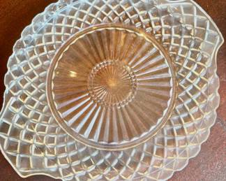 Vintage Clear Pressed Glass Dish – Entertaining/Hostess Set, Mid-20th Century